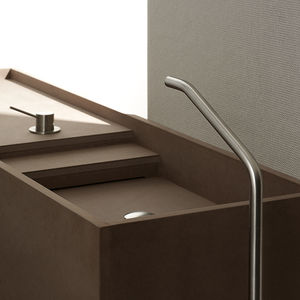 misturador monocomando para lavatório / de piso / em inox / 2 furos
