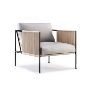 poltrona contemporânea / em Sunbrella® / em aço inoxidável / com almofada removível
