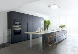 cozinha contemporânea / em madeira / em pedra natural / em aço