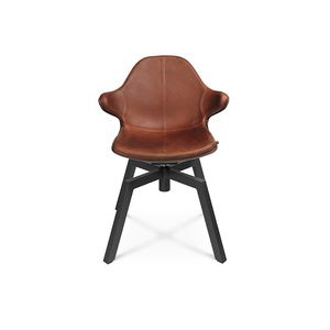 cadeira contemporânea / estofada / com braços / giratória