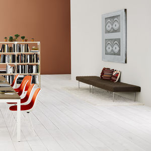 banco estofado modular / contemporâneo / em tecido / em aço