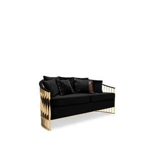 sofá contemporâneo / em veludo / em latão / de 2 lugares