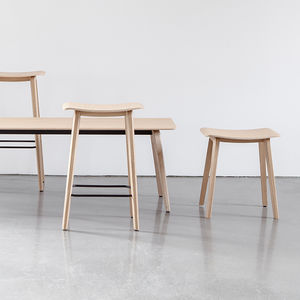 banqueta contemporânea / em carvalho / em aço / da linha comercial