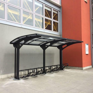 abrigo para bicicletas com cobertura de policarbonato