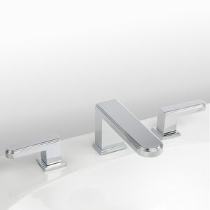 misturador bicomando para lavatório / de pousar / em metal cromado / para banheiro