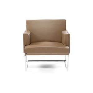 poltrona contemporânea / em couro / com braços / da linha comercial