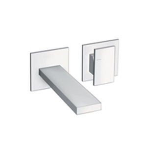 misturador monocomando para lavatório / de parede / em metal cromado / 2 furos