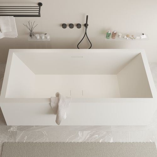 Banheira freestanding - 277808 SOLIDVITAS - IDEAVIT B.V - para uso profissional / em Solid Surface / branca