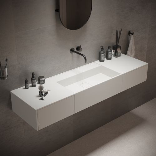 Cuba suspensa - 290323 SOLIDBLISS-140DR - IDEAVIT B.V - em Superfície Sólida / com tampo / retangular