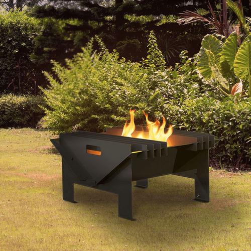 Braseiro de jardim a lenha -  FIRE/GAMELA - KRATKI - em aço / outros formatos / preto