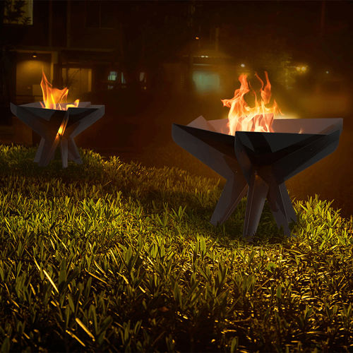 Braseiro de jardim a lenha - FIRE/HEX - KRATKI - em aço / outros formatos / preto