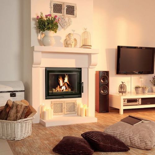 Lareira tipo inserto a lenha - ZUZIA/ECO/DECO  - KRATKI - em aço / em ferro fundido / contemporânea