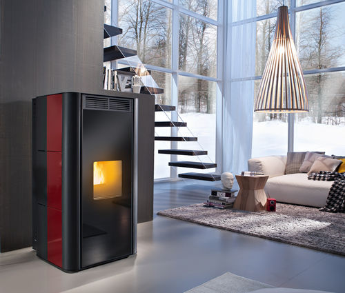 Salamandra a pellets - LOTUS  - RED - www.red365.it - see MCZ Group SPA - contemporânea / em cerâmica