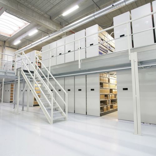 Estante móvel para armazenamento - COMPACTUS&reg; DOUBLE DECKER - Bruynzeel Storage Systems - elétrica / metálica / de dois andares