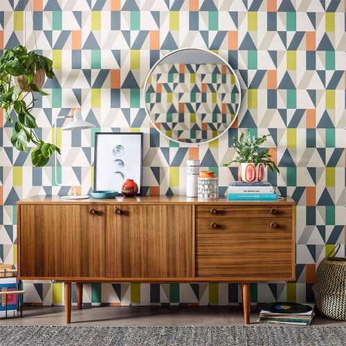Papel de parede contemporâneo - NUEVO - Scion - com padrão geométrico / patchwork / efeito de tecido