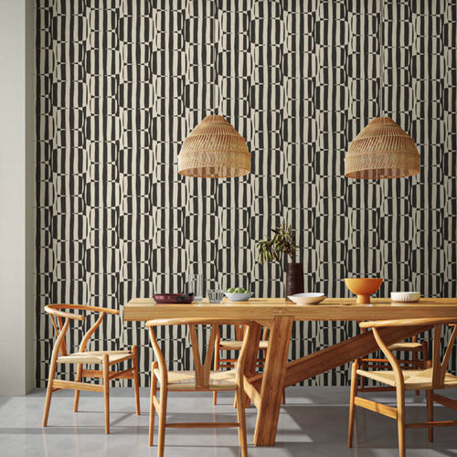 Papel de parede clássico - Lohko Stripe - Scion - listrado / monocromático / verde