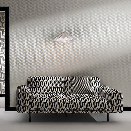 Tecido para estofados - STRIPEY ZIG ZAG BIRDS - Kirkby Design - de parede / com padrão geométrico / em poliéster