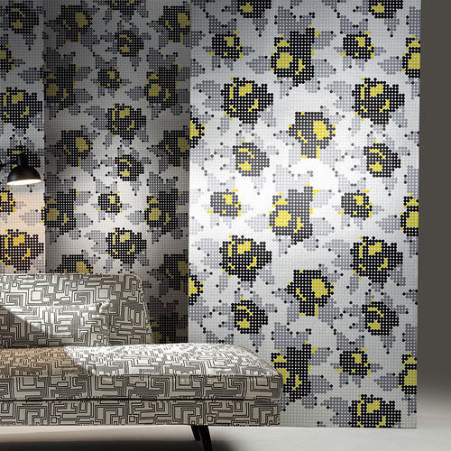 Acabamento de parede em veludo - PEG ART ROSES - Kirkby Design - com motivos impressos / da linha residencial / resistente ao fogo