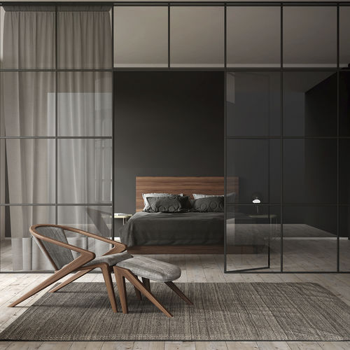 Poltrona de design escandinavo - P.R. LOUNGE - AROUNDtheTREE Design - em tecido / em couro / em cortiça