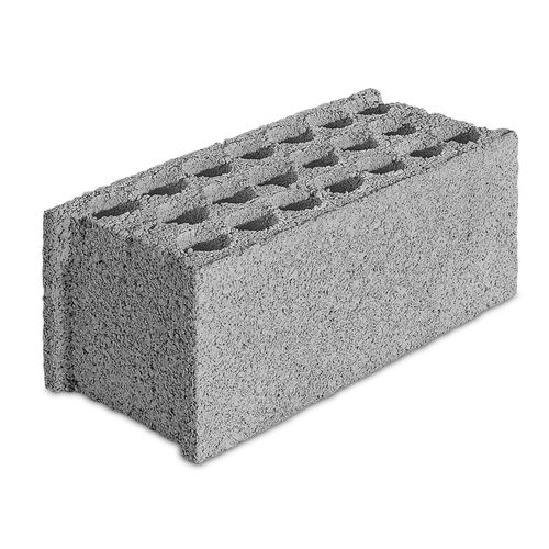 Bloco de concreto reforçado com fibra - A Cimenteira do Louro - oco / para parede divisória / para parede estrutural