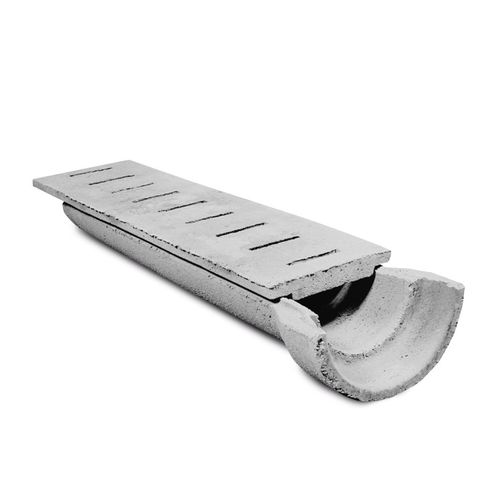 Tampa para caixa de inspeção em concreto - COVER FOR HALF-PIPE - A Cimenteira do Louro - semicircular / pré-fabricada