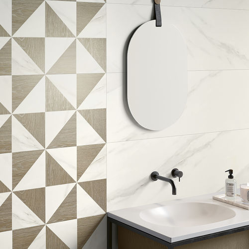 Placas de revestimento em cerâmica esmaltada - CALACATTA BIANCO - revigres - polida / fosca / brilhante
