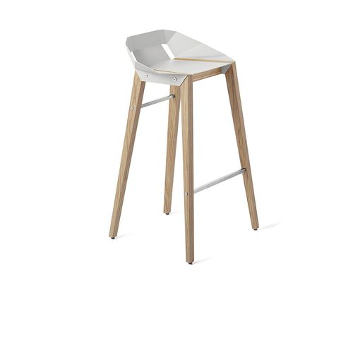 Cadeira alta contemporânea - DIAGO - Tabanda - para ambiente interno / em alumínio / com base em carvalho