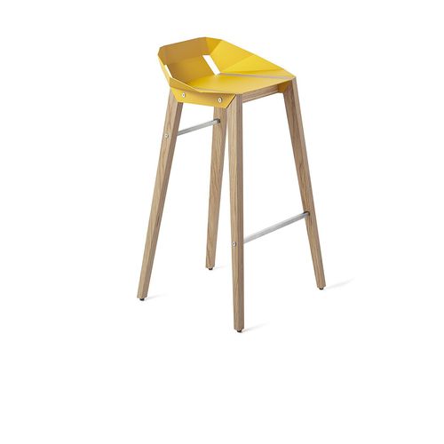 Cadeira alta contemporânea - DIAGO - Tabanda - para ambiente interno / em alumínio / com base em carvalho