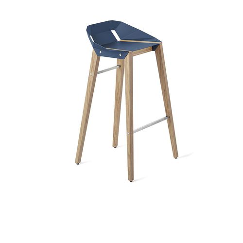 Cadeira alta contemporânea - DIAGO - Tabanda - para ambiente interno / em alumínio / com base em carvalho
