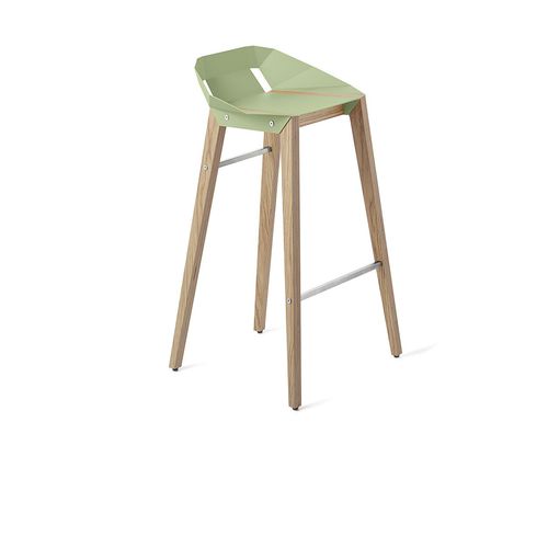 Cadeira alta contemporânea - DIAGO - Tabanda - para ambiente interno / em alumínio / com base em carvalho