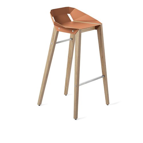 Cadeira alta contemporânea - DIAGO - Tabanda - para ambiente interno / em alumínio / com base em carvalho