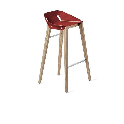 Cadeira alta contemporânea - DIAGO - Tabanda - para ambiente interno / em alumínio / com base em carvalho