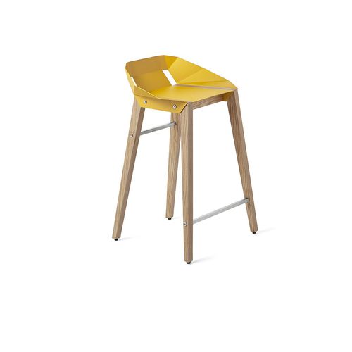 Cadeira alta contemporânea - DIAGO - Tabanda - para ambiente interno / em alumínio / com base em carvalho