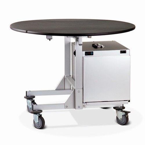 Mesa contemporânea - ROOM SERVICE - Mercura Industries - em aço inoxidável / com base metálica / redonda