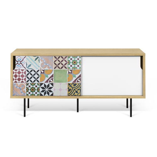 Rack de TV contemporâneo - DANN PATCHWORK - TEMAHOME - em madeira laqueada / em carvalho / metálico