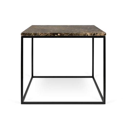 Mesa lateral contemporânea - GLEAM 50 - TEMAHOME - metálica / em mármore / quadrada