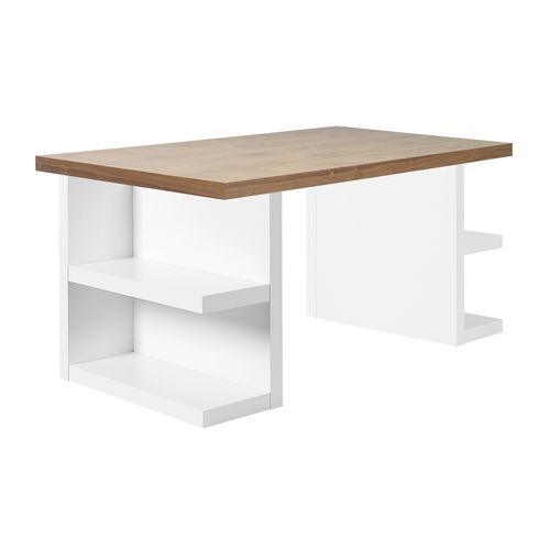 Mesa secretária contemporânea - MULTI 180 - TEMAHOME - em carvalho / com folheado de madeira / em nogueira