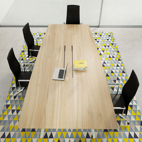 Mesa de reunião contemporânea - MOOV - Iduna S.A. - em madeira / com base metálica / retangular
