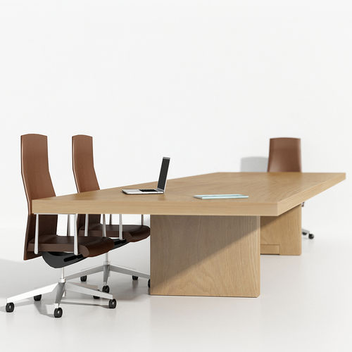 Mesa de conferências contemporânea - BNF - Iduna S.A. - em madeira / com base em madeira / retangular