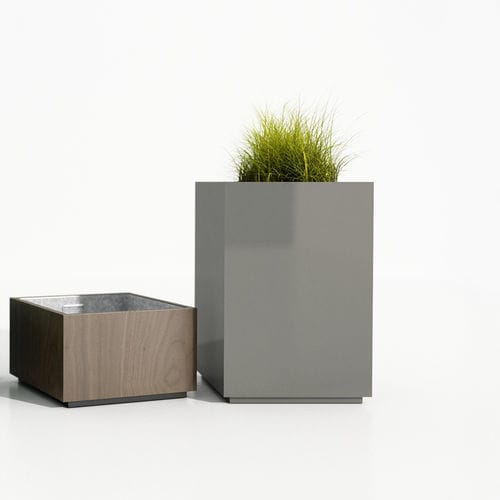 Vaso de jardim em aço galvanizado - Iduna S.A. - em madeira / quadrado / retangular