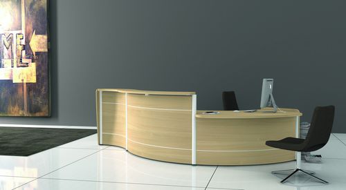 Balcão de recepção curvo - RECEPTION - NEWFORM Ufficio - modular / em madeira