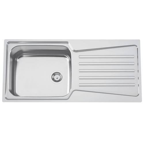 Pia com 1 cuba - EVOLUTION 105  - RODI HOME – kitchen sinks and accessories - com escorredor / em aço inoxidável polido / de sobrepor
