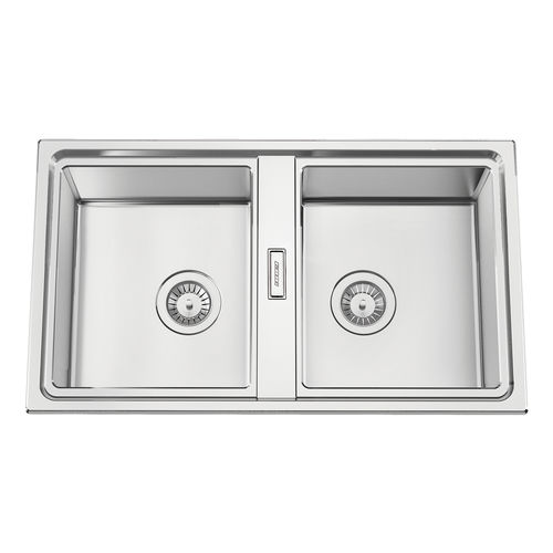 Pia com 2 cubas - FUSION 86BB - RODI HOME – kitchen sinks and accessories - sem escorredor / em aço inoxidável polido / de sobrepor