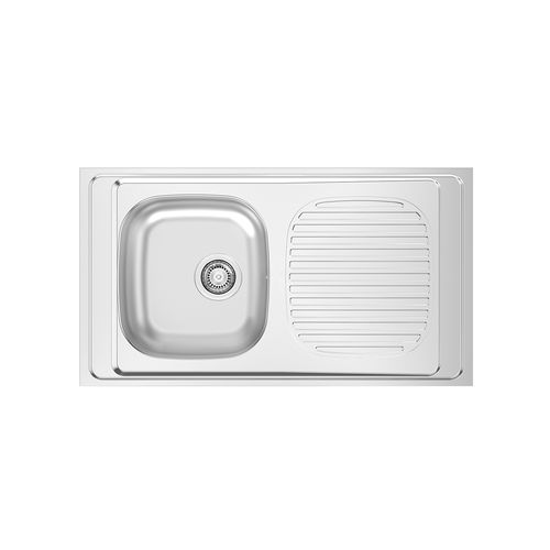 Pia com 1 cuba - SIT ON 900×500 B - RODI HOME – kitchen sinks and accessories - com escorredor / em aço inoxidável / de sobrepor