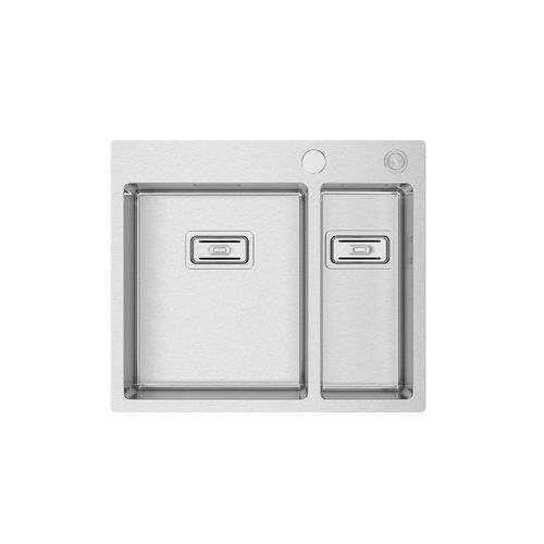 Pia com 2 cubas - BOX LUX 56 - RODI HOME – kitchen sinks and accessories - sem escorredor / em inox escovado / de sobrepor