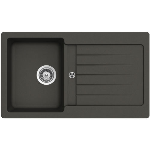 Pia com 1 cuba - 86 ASPHALT - RODI HOME – kitchen sinks and accessories - com escorredor / em compósito / de sobrepor