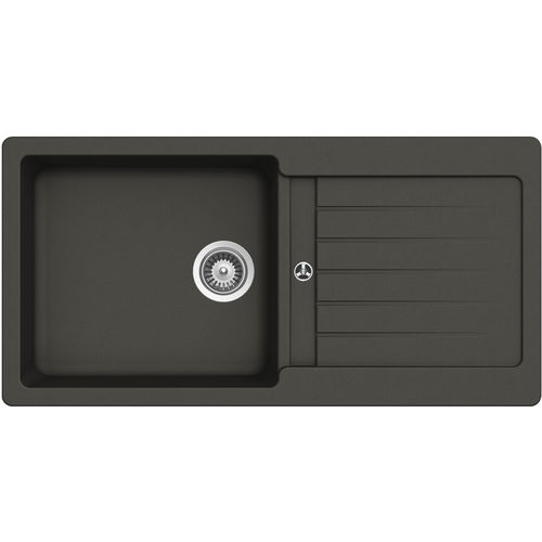 Pia com 1 cuba - 105 ASPHALT - RODI HOME – kitchen sinks and accessories - com escorredor / em compósito / de sobrepor
