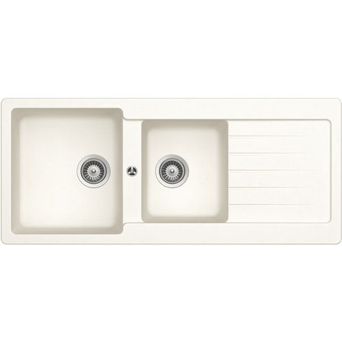 Pia com 2 cubas - 116 ALPINA - RODI HOME – kitchen sinks and accessories - com escorredor / em compósito / de sobrepor