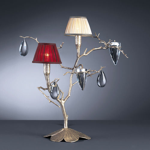 Luminária de mesa - VIRGA DOUBLE - Serip - em bronze / em cristal / em tecido