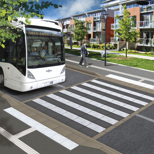 Bloco de pavimentação em pedra reconstituída - CROSSROAD®  - QUARTZO DESIGN - transitável / para pedestres / antiderrapante